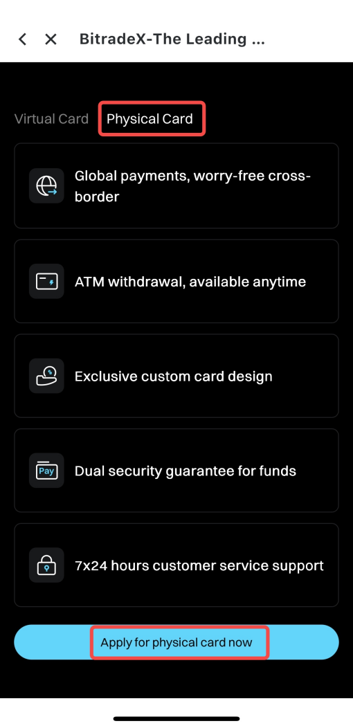 BitradeX BTX Card (Physical Card) Application and Activation Tutorial