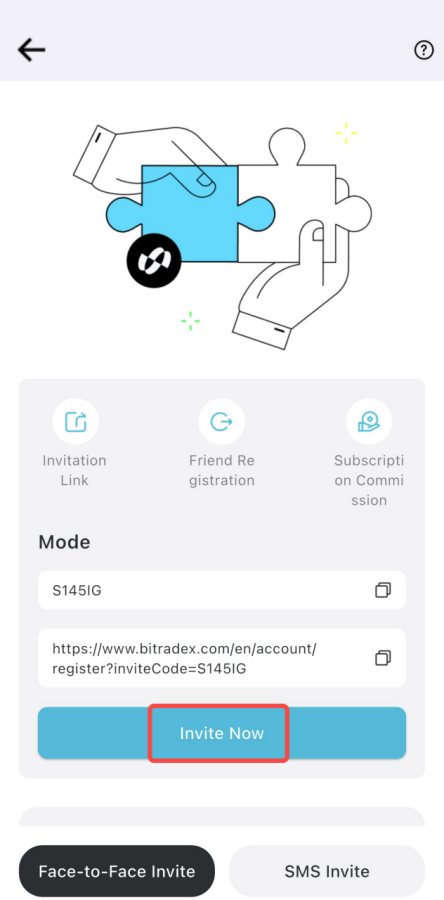 Bitradex Invite Friends Link Sharing Guide