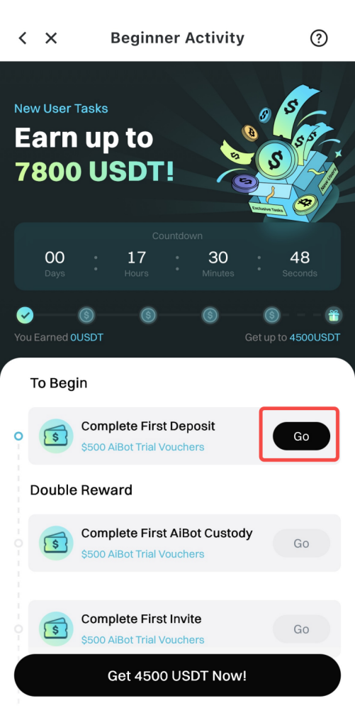Bitradex New User Reward Collection and Usage Guide