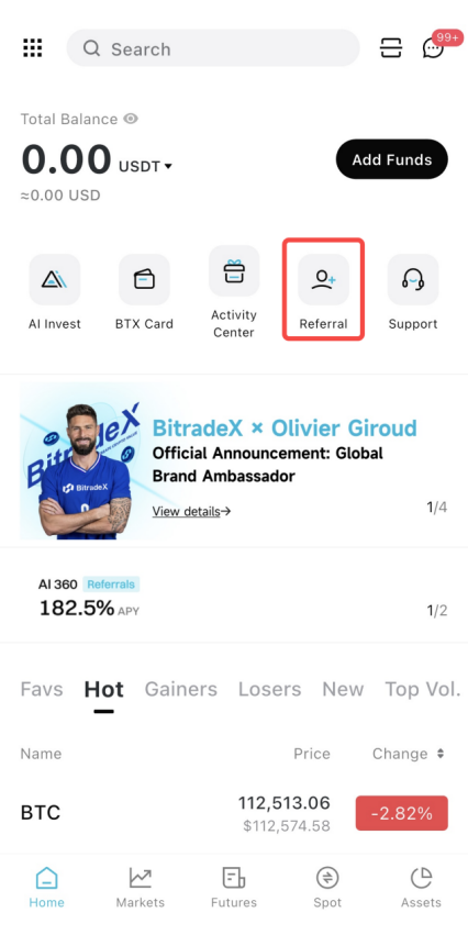 Bitradex Invite Friends Link Sharing Guide