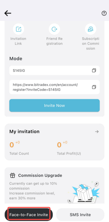 Bitradex Invite Friends Link Sharing Guide