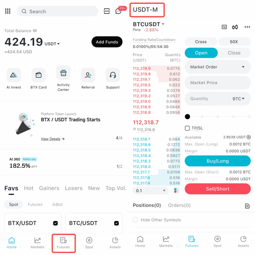 How to Contract Trade on BitradeX? (App Guide)